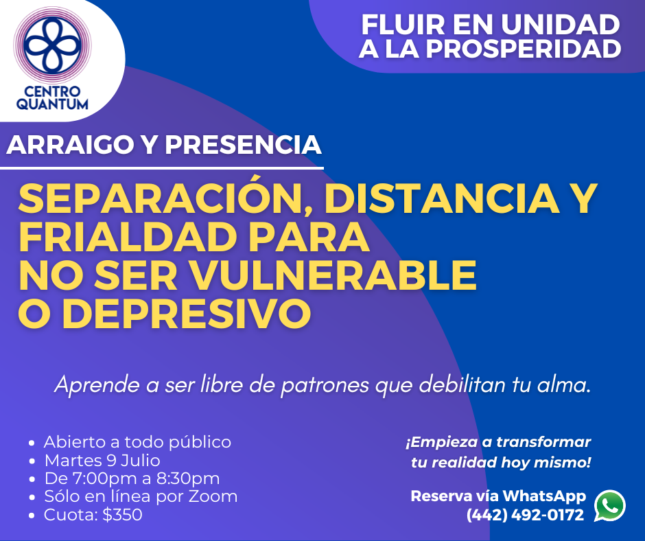 9 Julio – “Separación, distancia y frialdad para no ser vulnerable o depresivo”