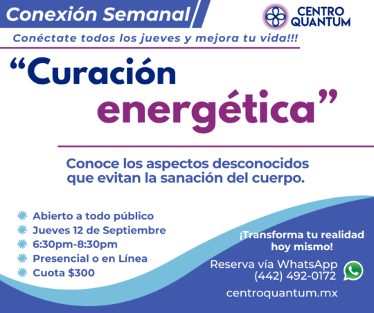 12 Sept – Conexión Semanal “Curación energética”
