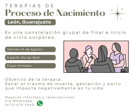 16 Agosto – Terapias de Procesos de Nacimiento