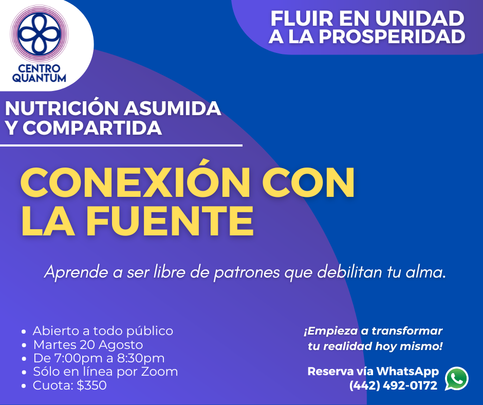 20 Agosto – “Conexión con la fuente”