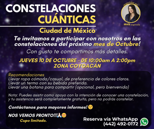 10 Oct – Constelaciones Cuánticas CDMX