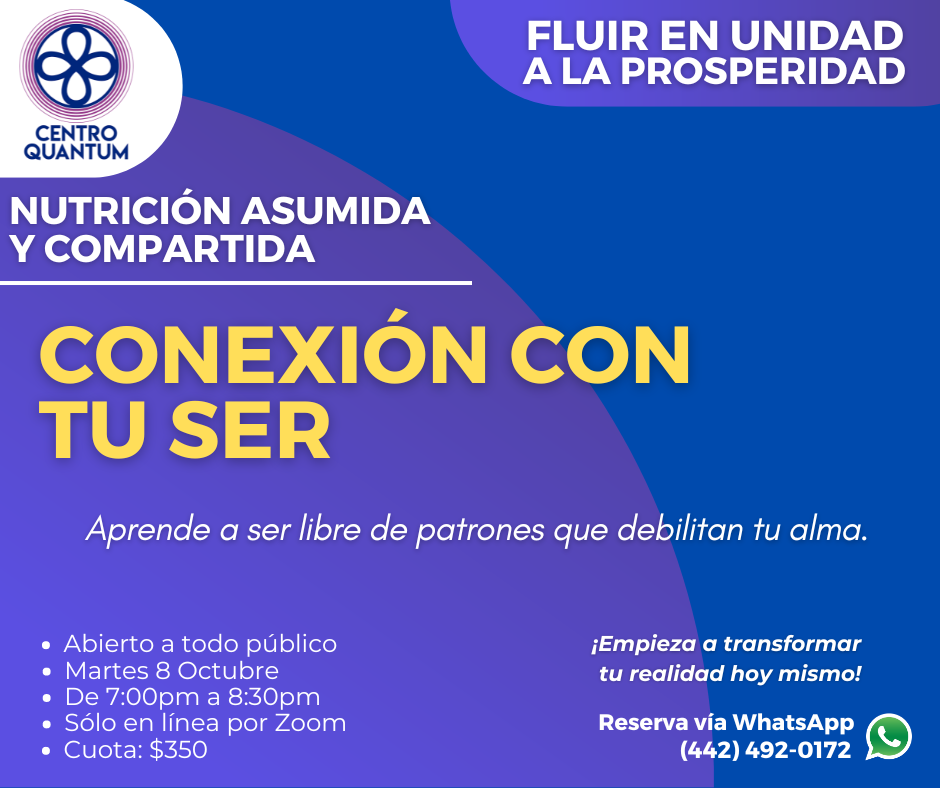10 Oct – “Conexión con tu ser”