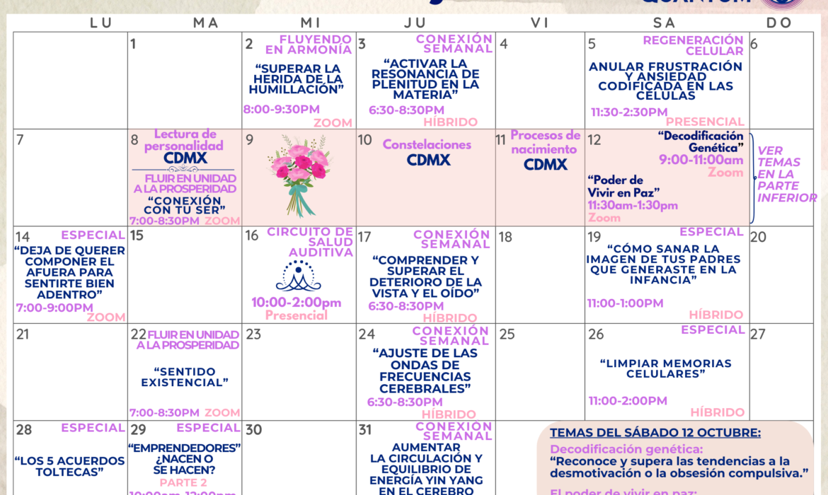 Calendario Octubre 2024