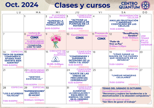 Calendario Octubre 2024