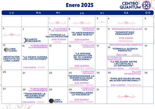 Calendario Enero 2025