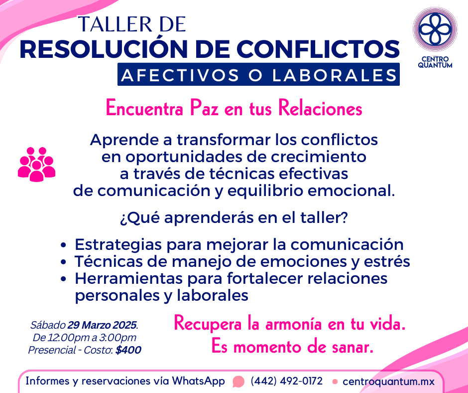 29 Marzo – Taller de Resolución de Conflictos