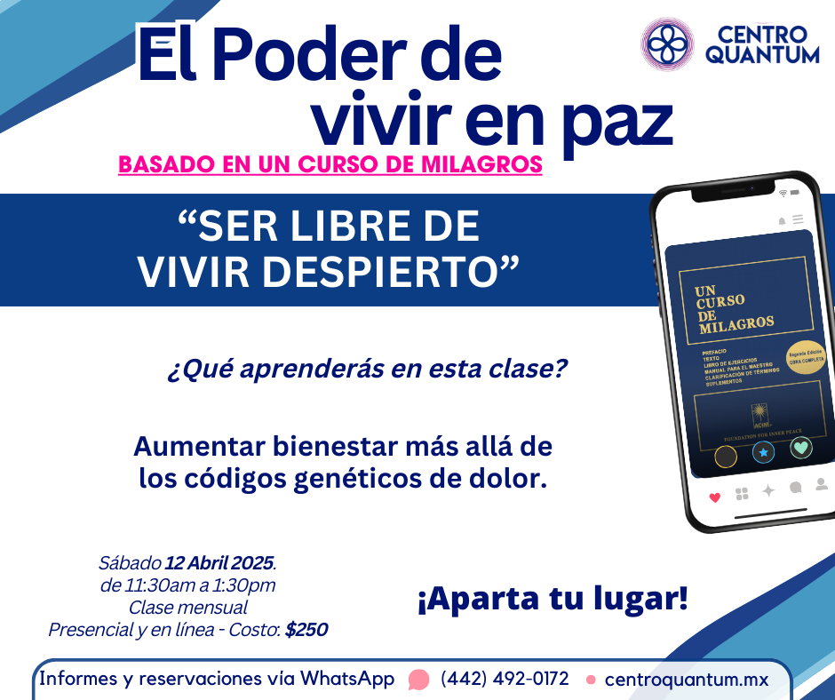 12 Abril – “Ser libre de vivir despierto”