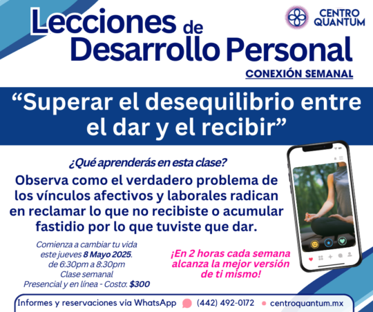 8 Mayo – “Superar el desequilibrio entre el dar y el recibir”