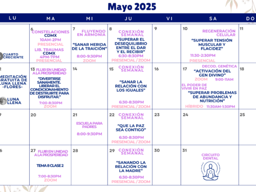 Mayo – Calendario de actividades