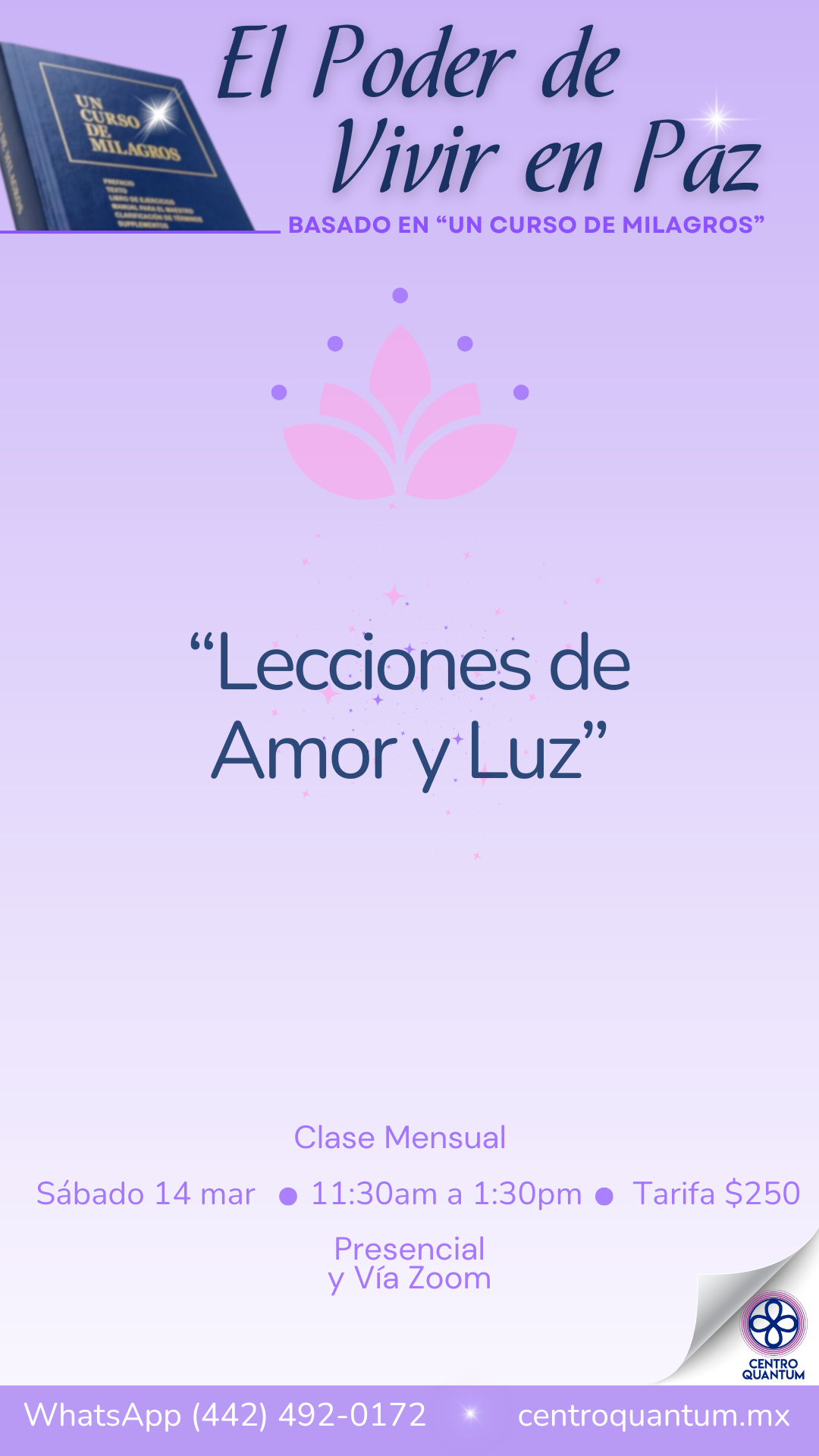 14 Mar – Lecciones de Amor y Luz