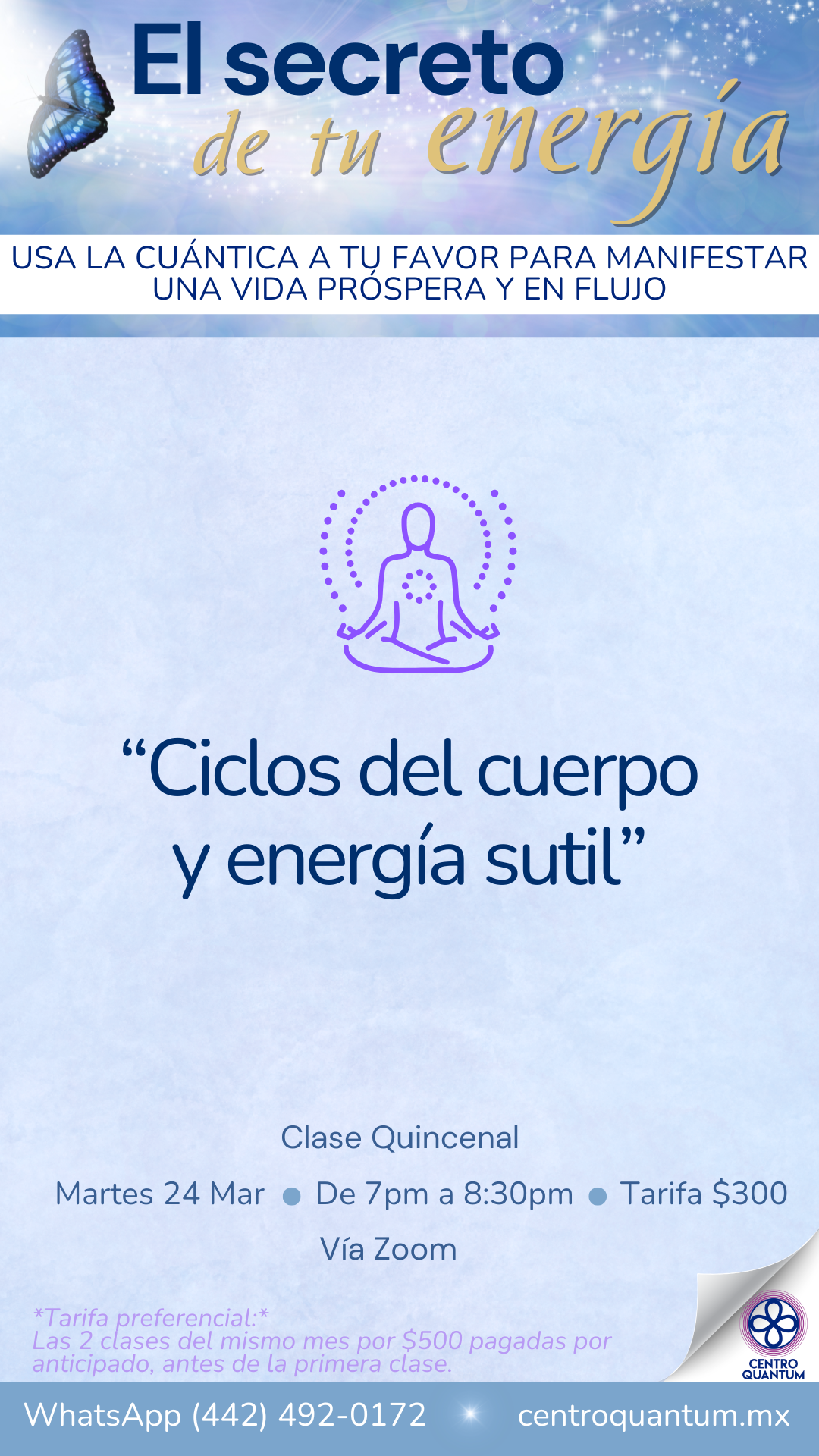 24 Mar – Ciclos del cuerpo y energía sutil