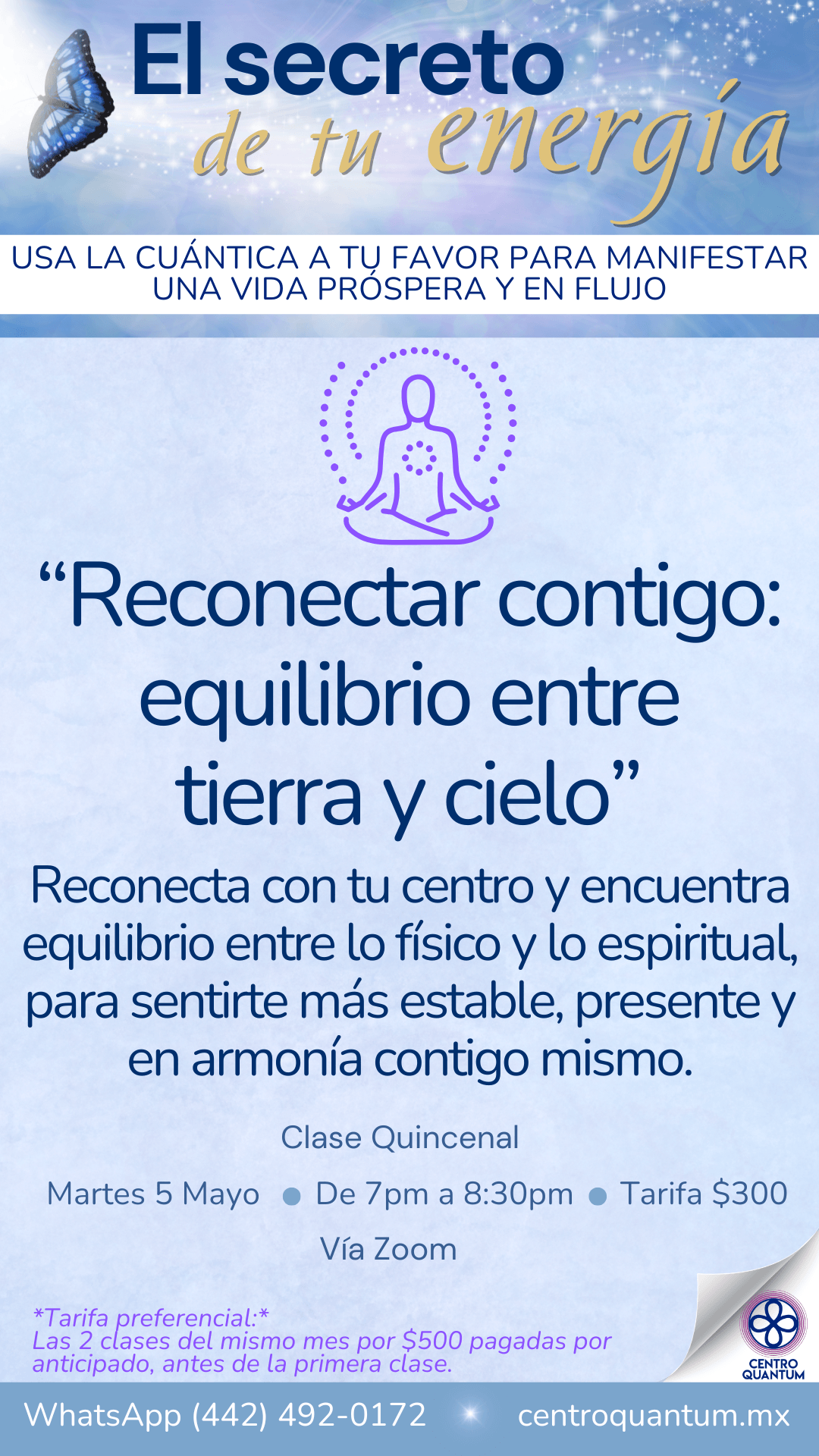 5 Mayo – Reconectar contigo: Equilibrio entre Tierra y Cielo.