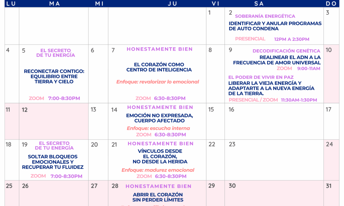 Mayo – Calendario de Actividades.