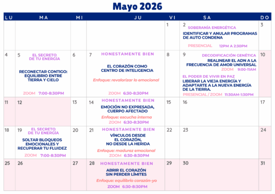 Mayo – Calendario de Actividades.